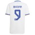 Camisola Real Madrid Karim Benzema 9 Equipamento Primeiro 2021-2022 Manga Curta